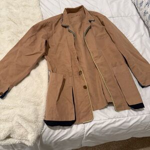 Women's Tan Jacket with Black and Yellow Trim